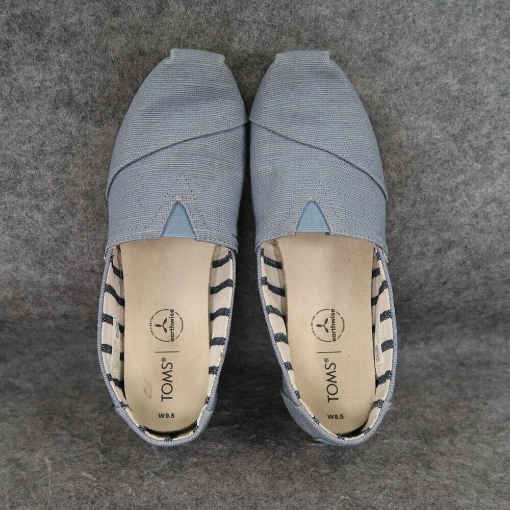 Toms Shoes Women 9.5 Flat Loafer Slip On Earthwise Comfort Casual Blue Lifestyle - Picture 6 of 15